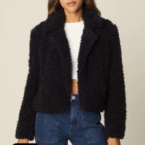 blank nyc plush black jacket